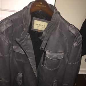 Gray Leather Mens Sonoma Jacket Worn Once